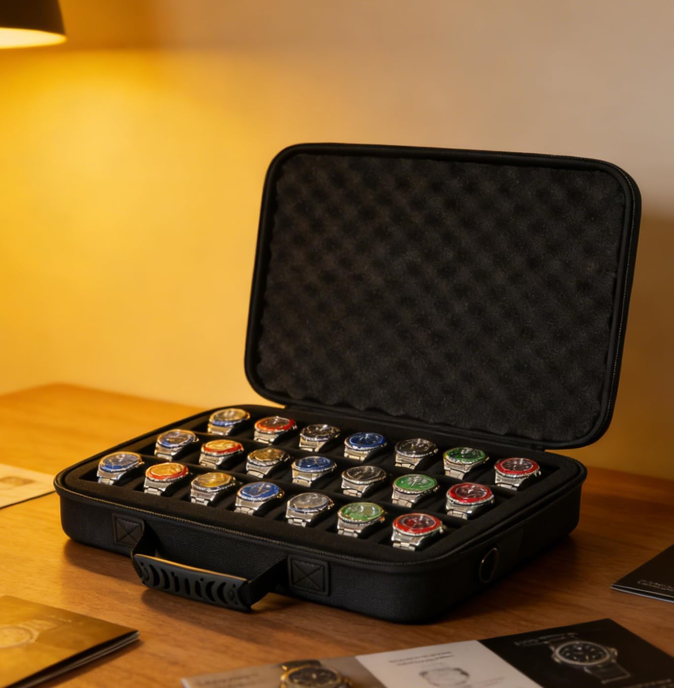21-Slot Portable Watch Storage Box
