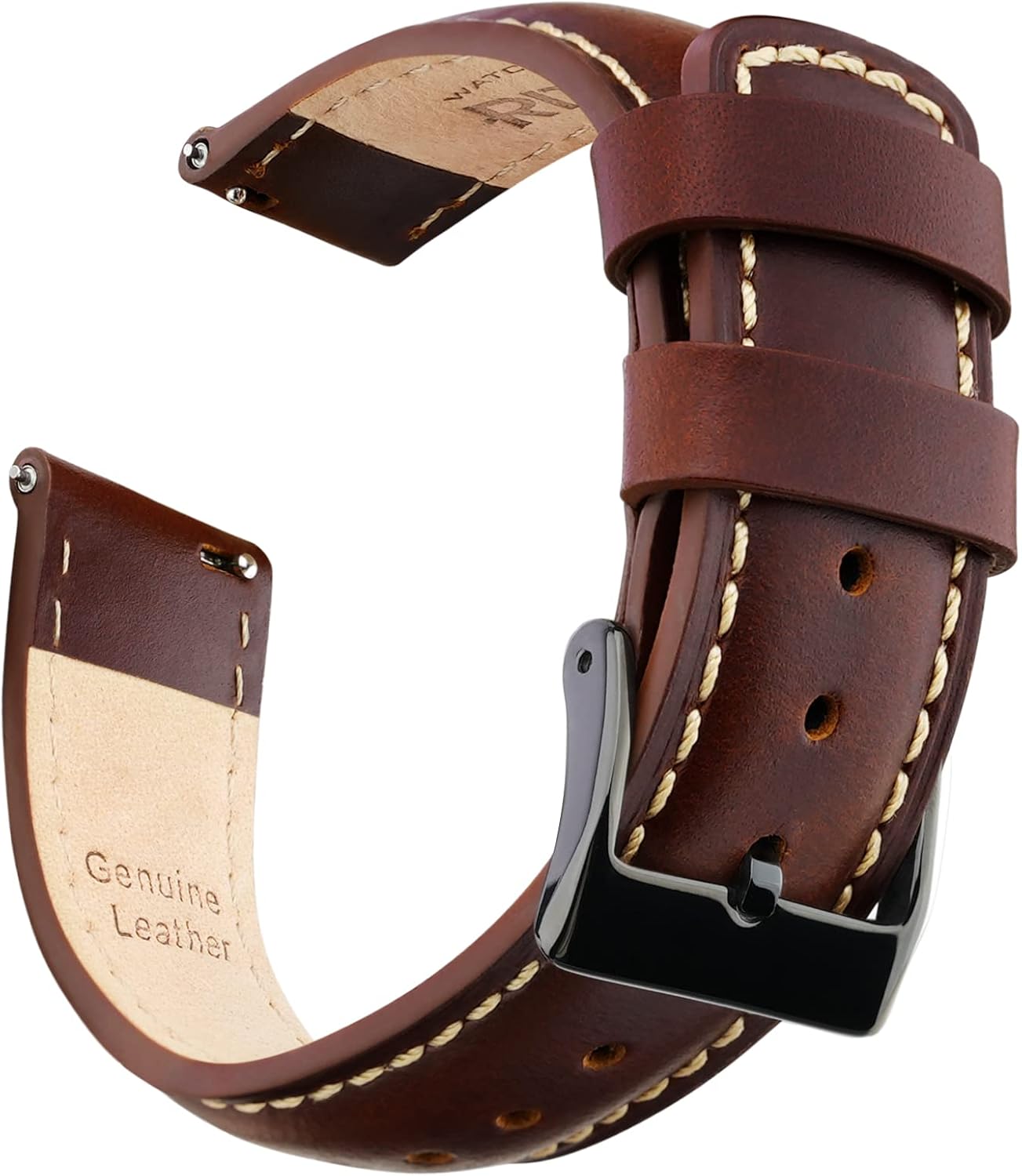 Quick-Release Genuine Leather Watch Band